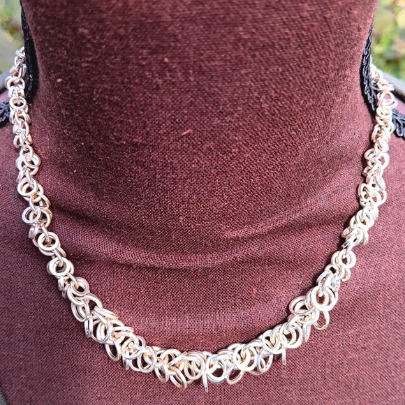 Avon Jewelry - Avon Silver Tone Rings Chain Necklace Adjustable